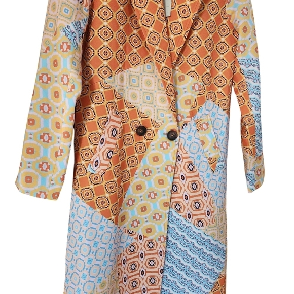 Never Fully Dressed Patchwork Long Coat Jacket - Picture 4 of 15